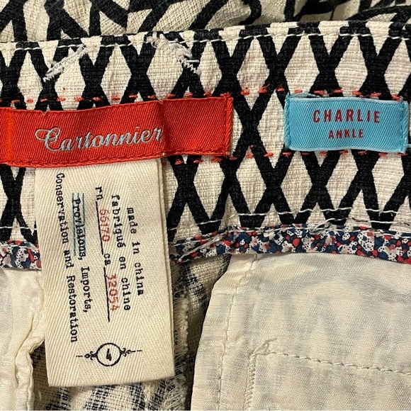 CARTONNIER by ANTHROPOLOGIE Crosshatched Charlie Trousers - Picture 6 of 7